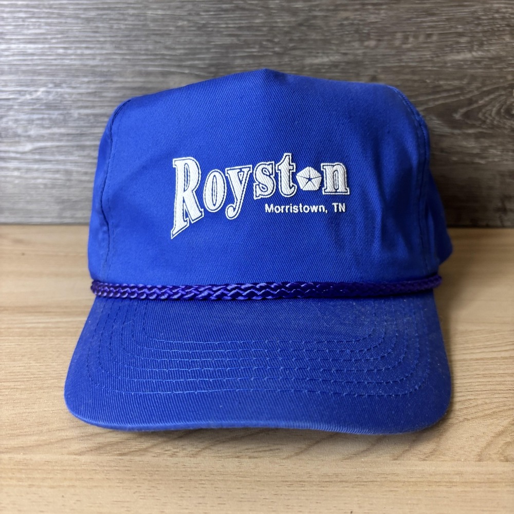 Vintage Royston Hat Cap Snap Back Blue Embroidered Promo Mens Morristown TN 90s